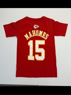 Kansas City Chiefs Red Kids Jersey Tee - #15 MAHOMES - SMALL